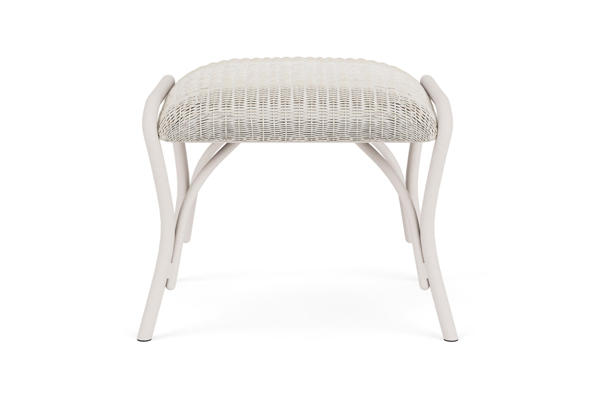 Lloyd Flanders All Seasons Ottoman with Padded Seat in Antique White frame