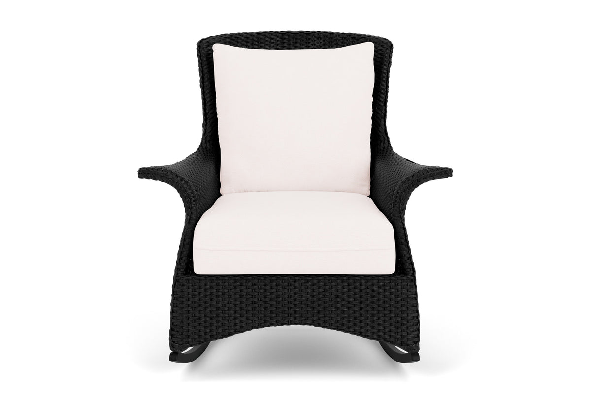 Lloyd Flanders Mandalay Lounge Rocker in Ebony frame with Falcon White fabric