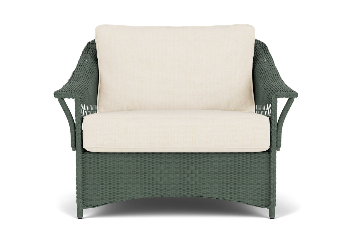 Lloyd Flanders Nantucket Chair and a Half in Spruce frame with Fortune Champagne fabric