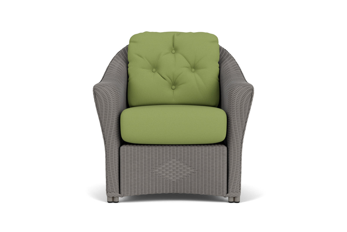 Lloyd Flanders Reflections Lounge Chair in Pewter frame with Brightside Apple fabric