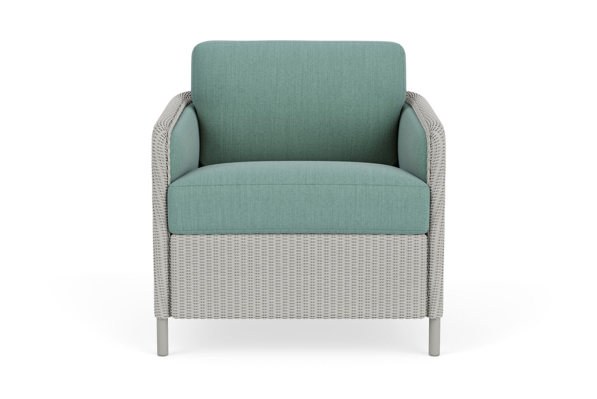 Lloyd Flanders Visions Lounge Chair in Platinum frame with Loveboat Mint fabric