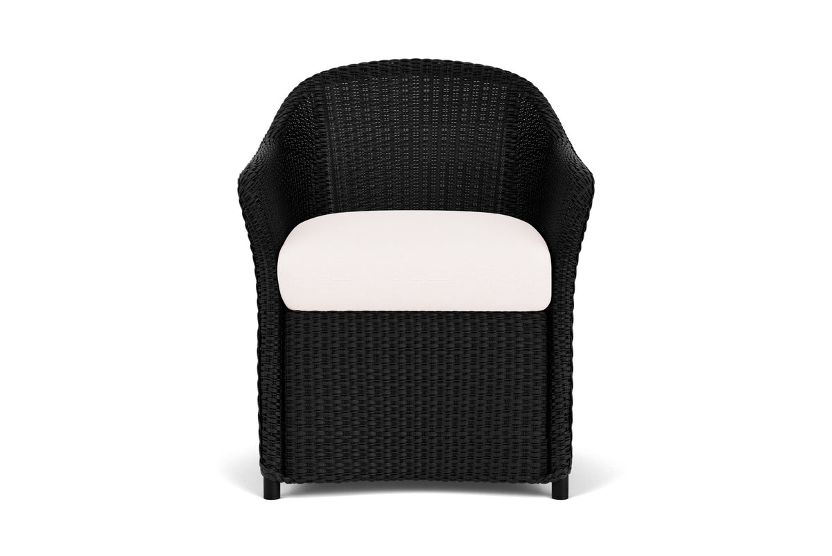 Lloyd Flanders Weekend Retreat Dining Armchair in Ebony frame with Falcon White fabric