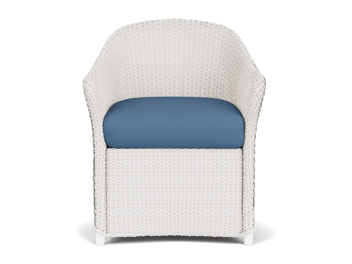 Lloyd Flanders Weekend Retreat Dining Armchair White Frame Brightside Sea Blue
