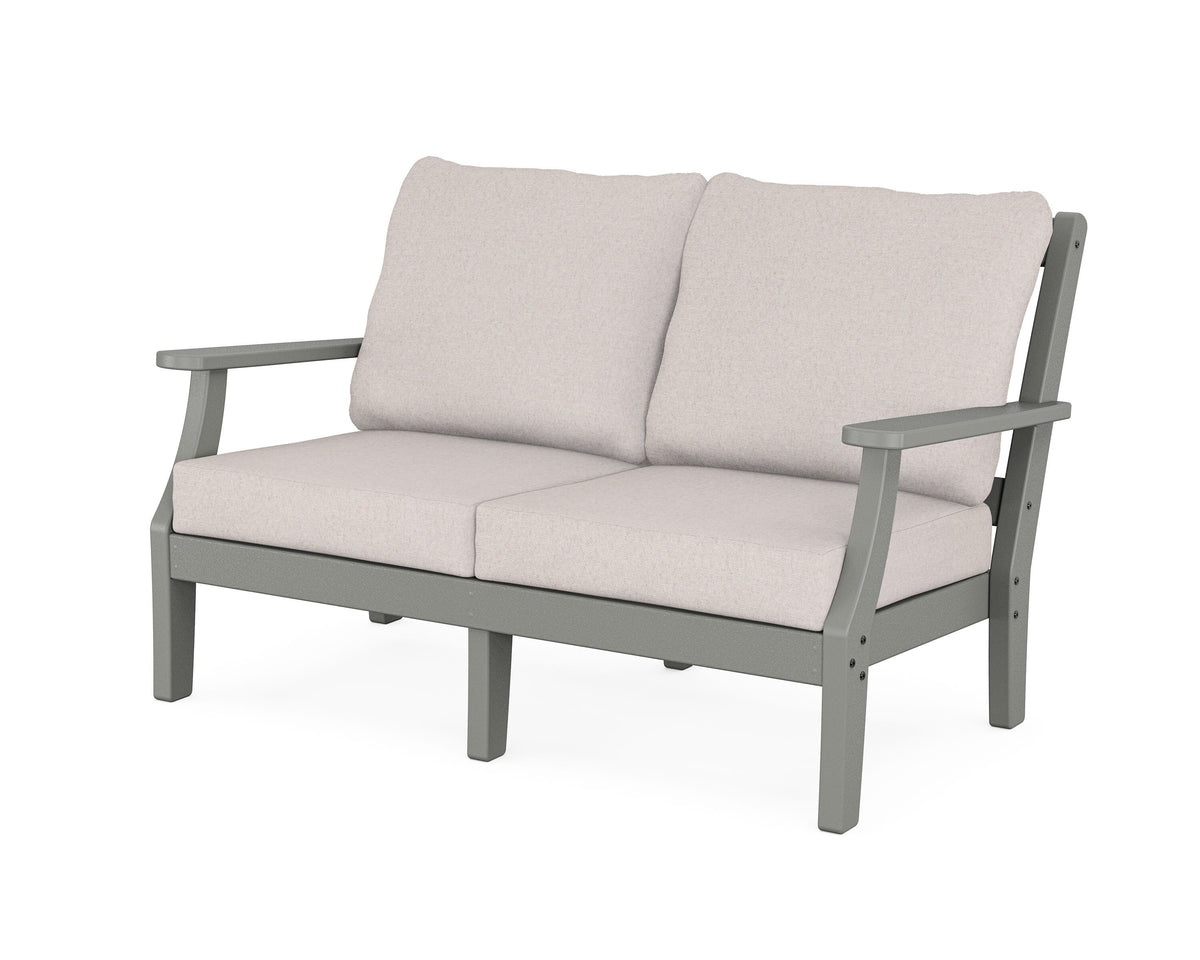 POLYWOOD Chinoiserie Deep Seating Loveseat in Slate Grey