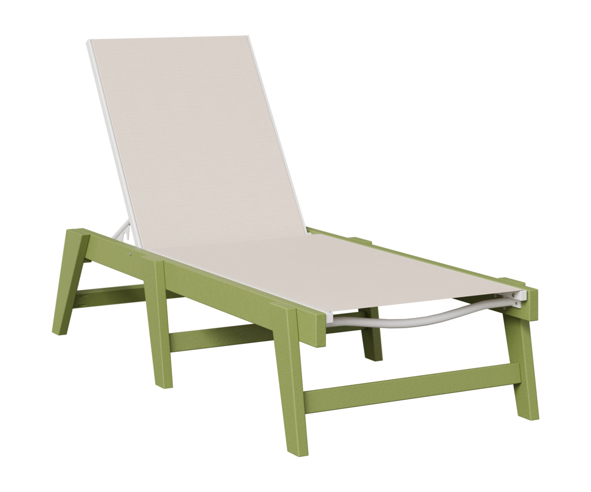 Berlin Gardens Mayhew Sling Chaise Armless in Kiwi Green