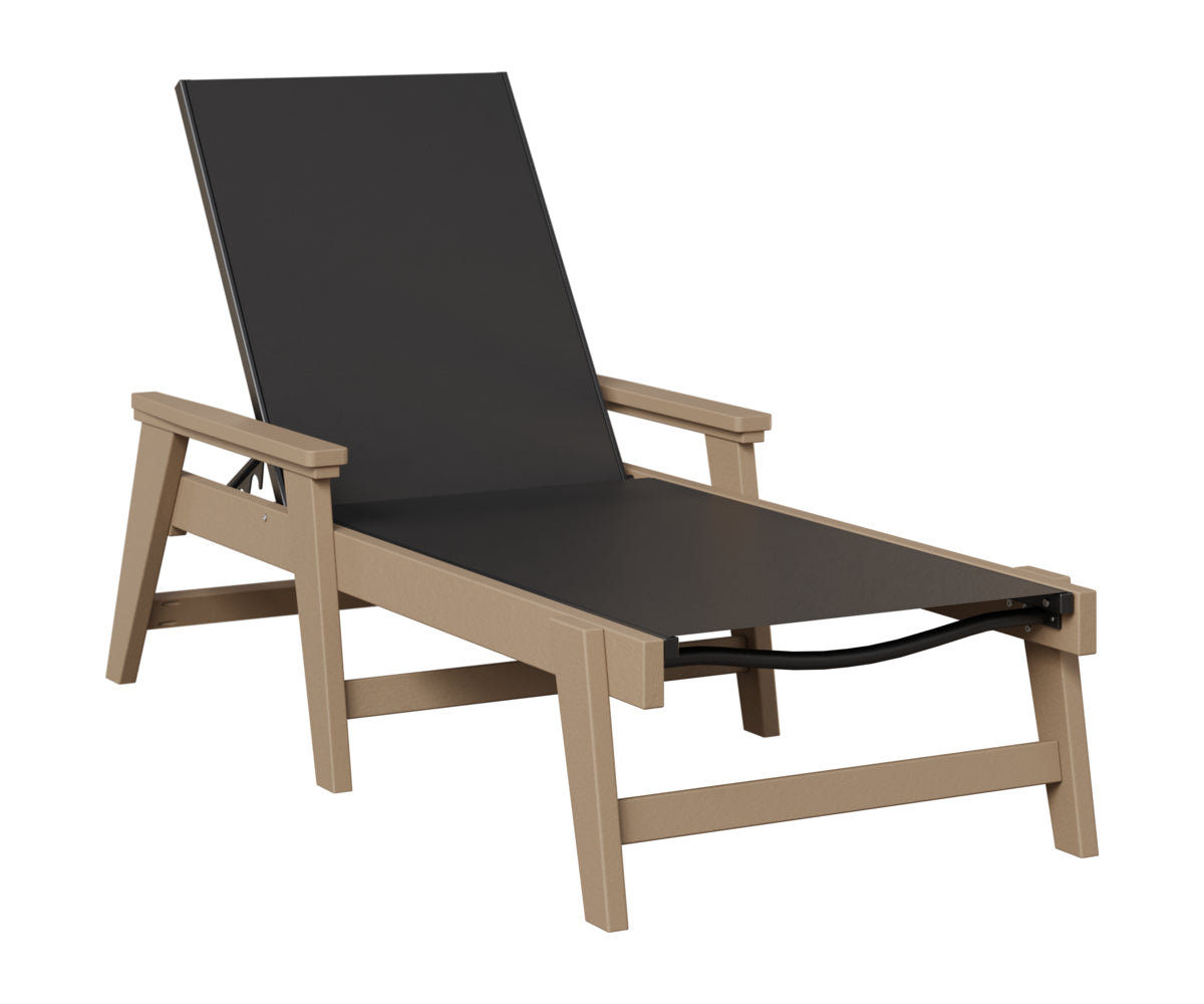 Berlin Gardens Mayhew Sling Chaise w/Arms in Weatherwood