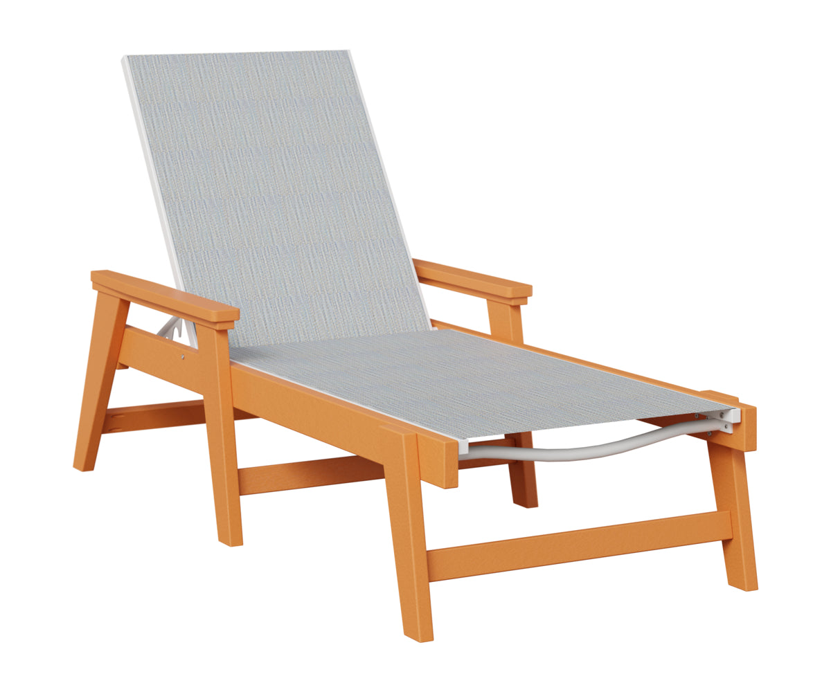 Berlin Gardens Mayhew Sling Chaise w/Arms in Mango Orange