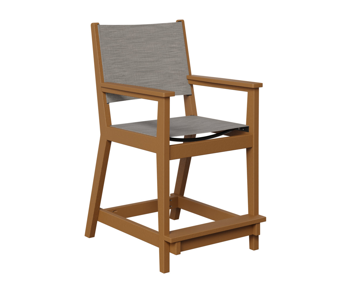 Berlin Gardens Mayhew Sling Counter Arm Chair in Cedar