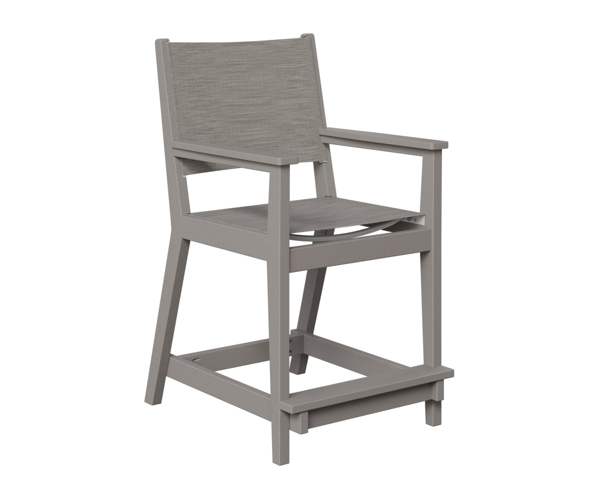 Berlin Gardens Mayhew Sling Counter Arm Chair in Light Gray