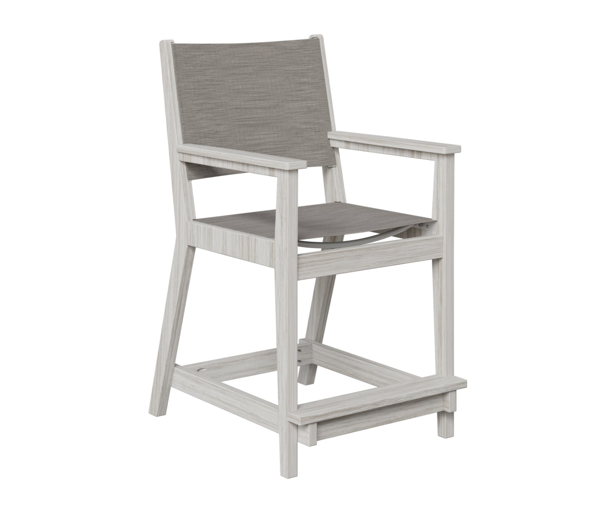 Berlin Gardens Mayhew Sling Counter Arm Chair in Seashell