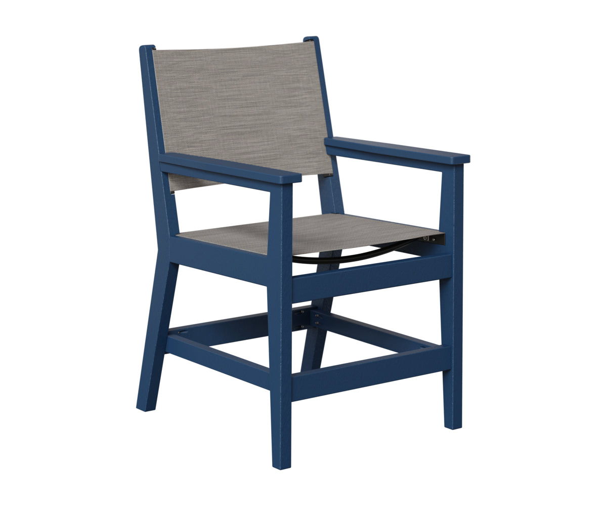 Berlin Gardens Mayhew Sling Dining Arm Chair in Navy Blue