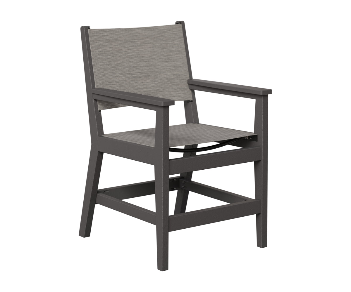 Berlin Gardens Mayhew Sling Dining Arm Chair in Smoke Gray