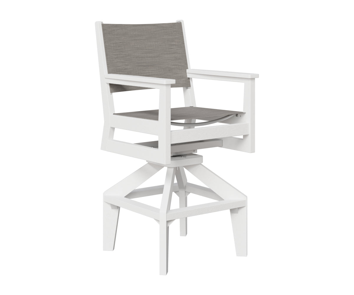 Berlin Gardens Mayhew Sling Swivel Bar Chair in White
