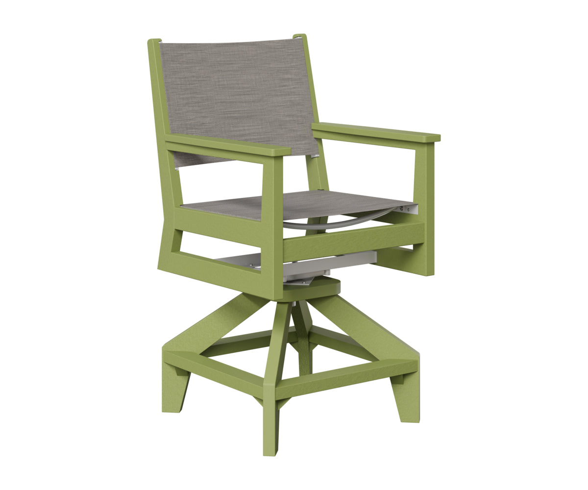 Berlin Gardens Mayhew Sling Swivel Counter Chair in Kiwi Green
