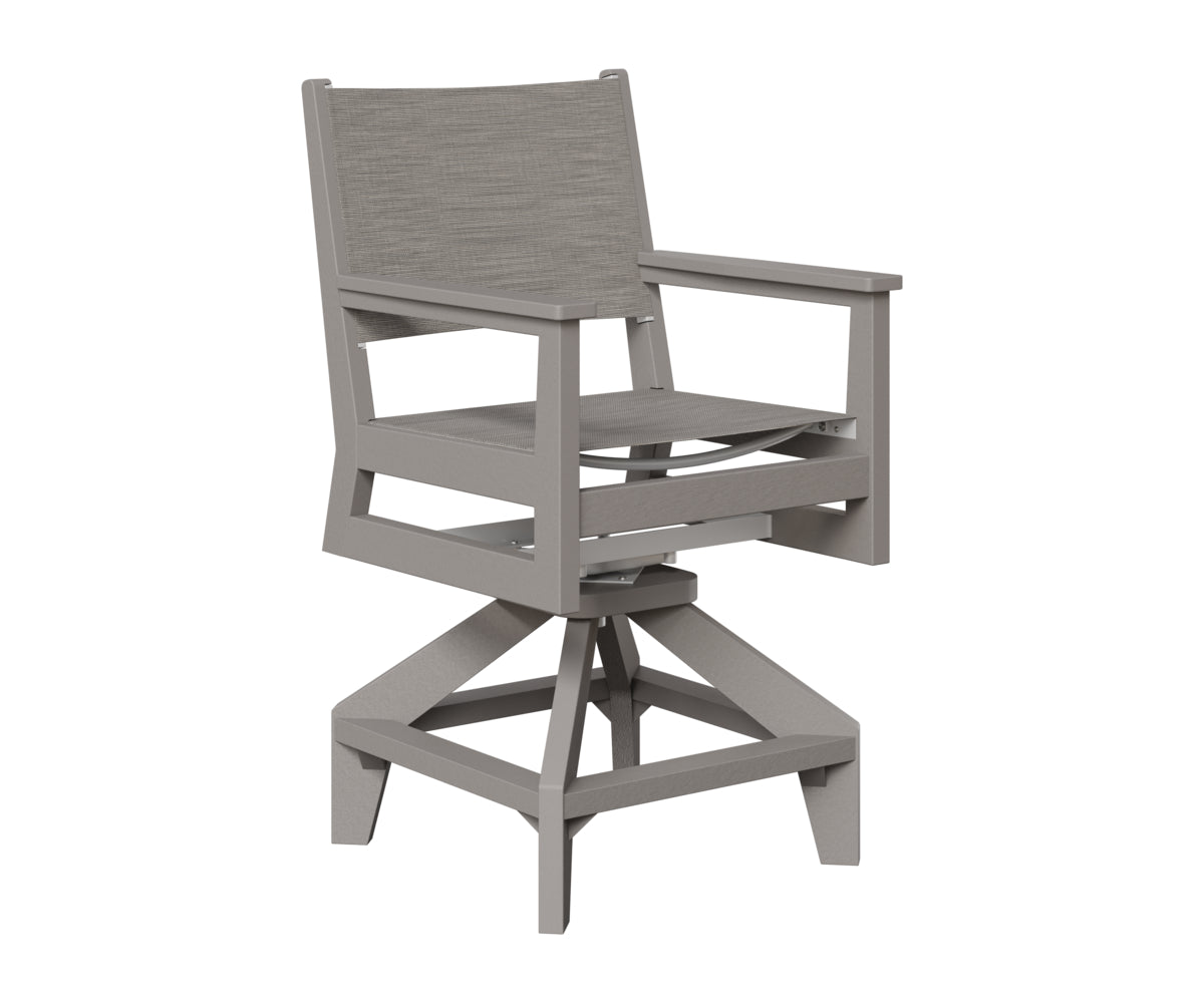 Berlin Gardens Mayhew Sling Swivel Counter Chair in Light Gray
