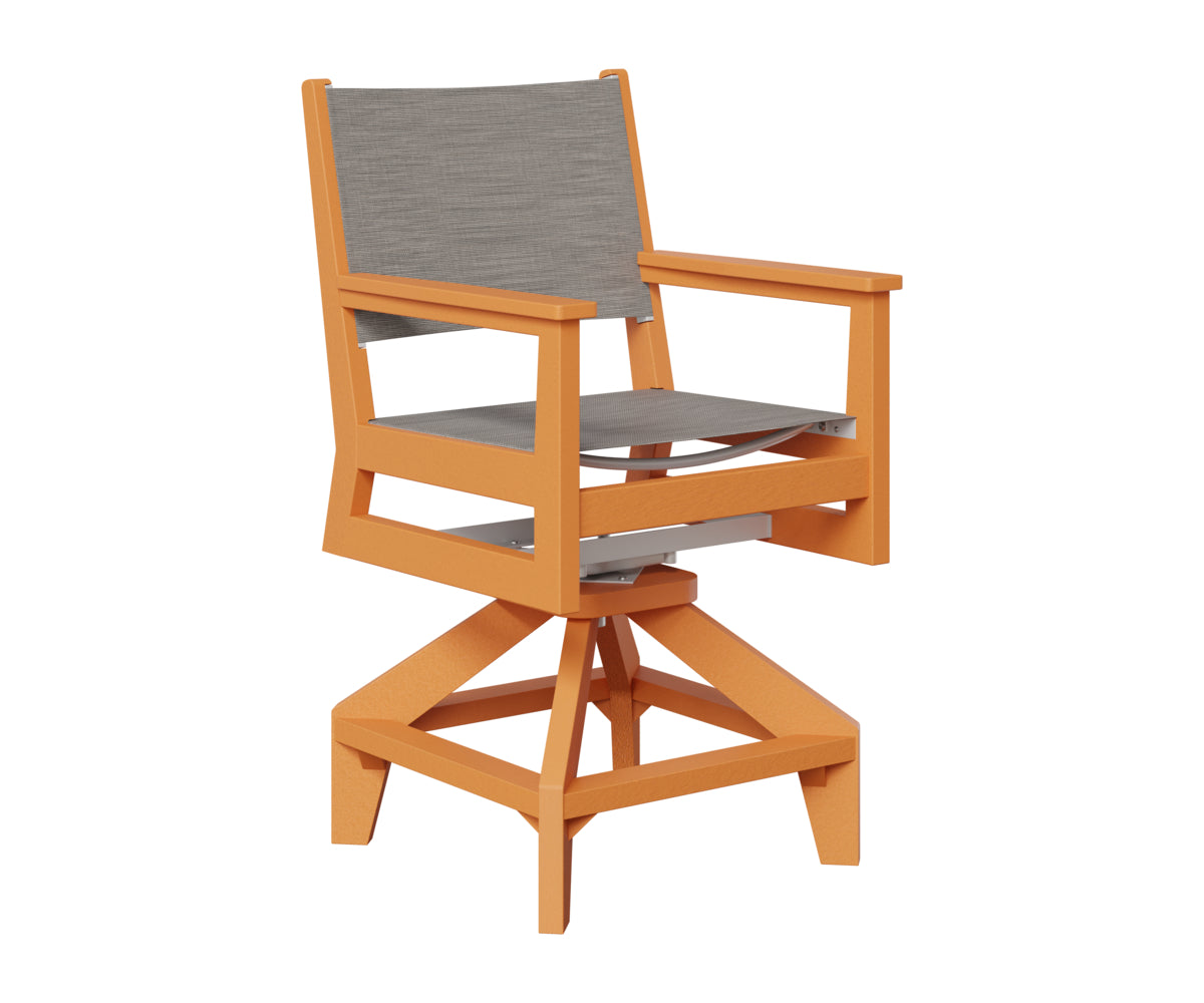 Berlin Gardens Mayhew Sling Swivel Counter Chair in Mango Orange
