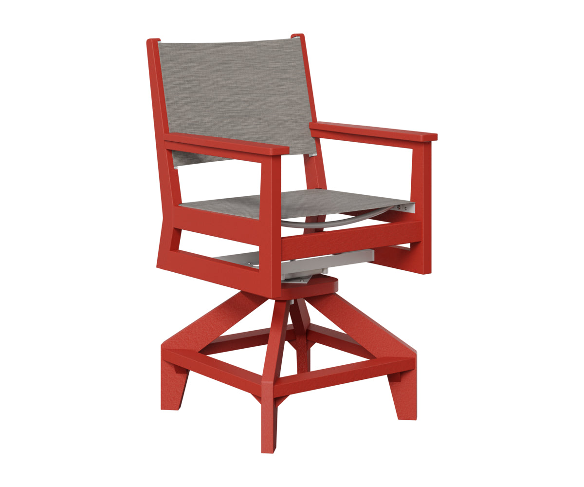 Berlin Gardens Mayhew Sling Swivel Counter Chair in Scarlet Red
