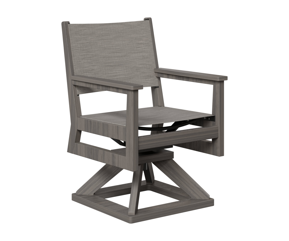 Berlin Gardens Mayhew Sling Swivel Rocker Dining in Coastal Gray