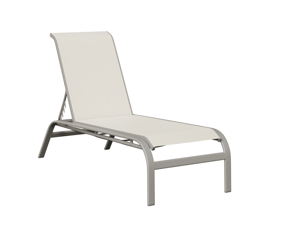 Berlin Gardens Murphy Sling Chaise Lounge in Platinum Silver
