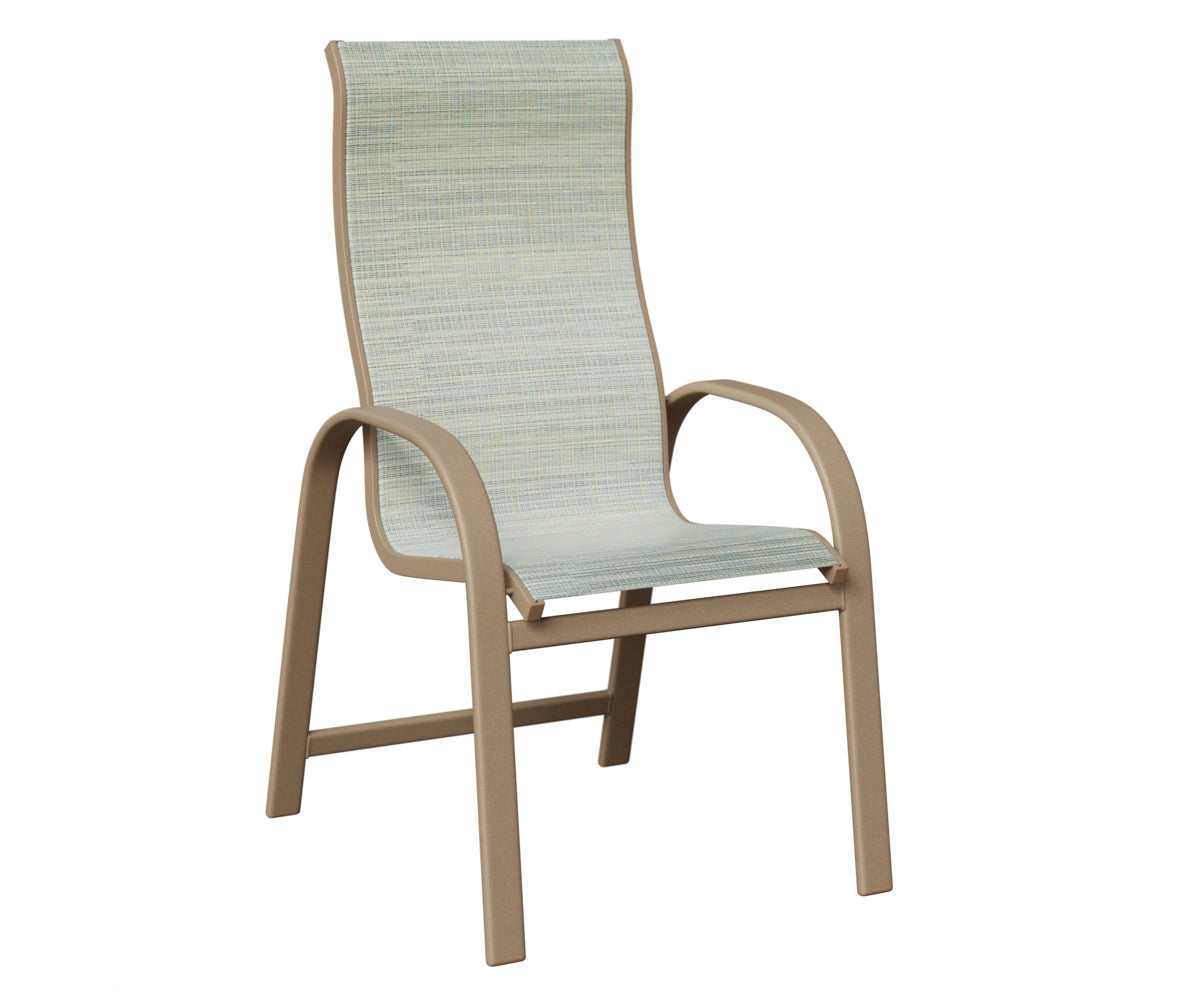 Berlin Gardens Murphy High-Back Sling Dining Chair in Oak Wood Vein