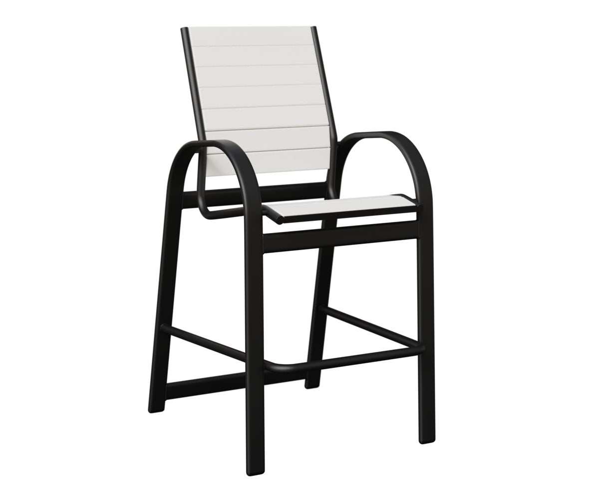 Berlin Gardens Murphy Poly Bar Chair in Black, White slats