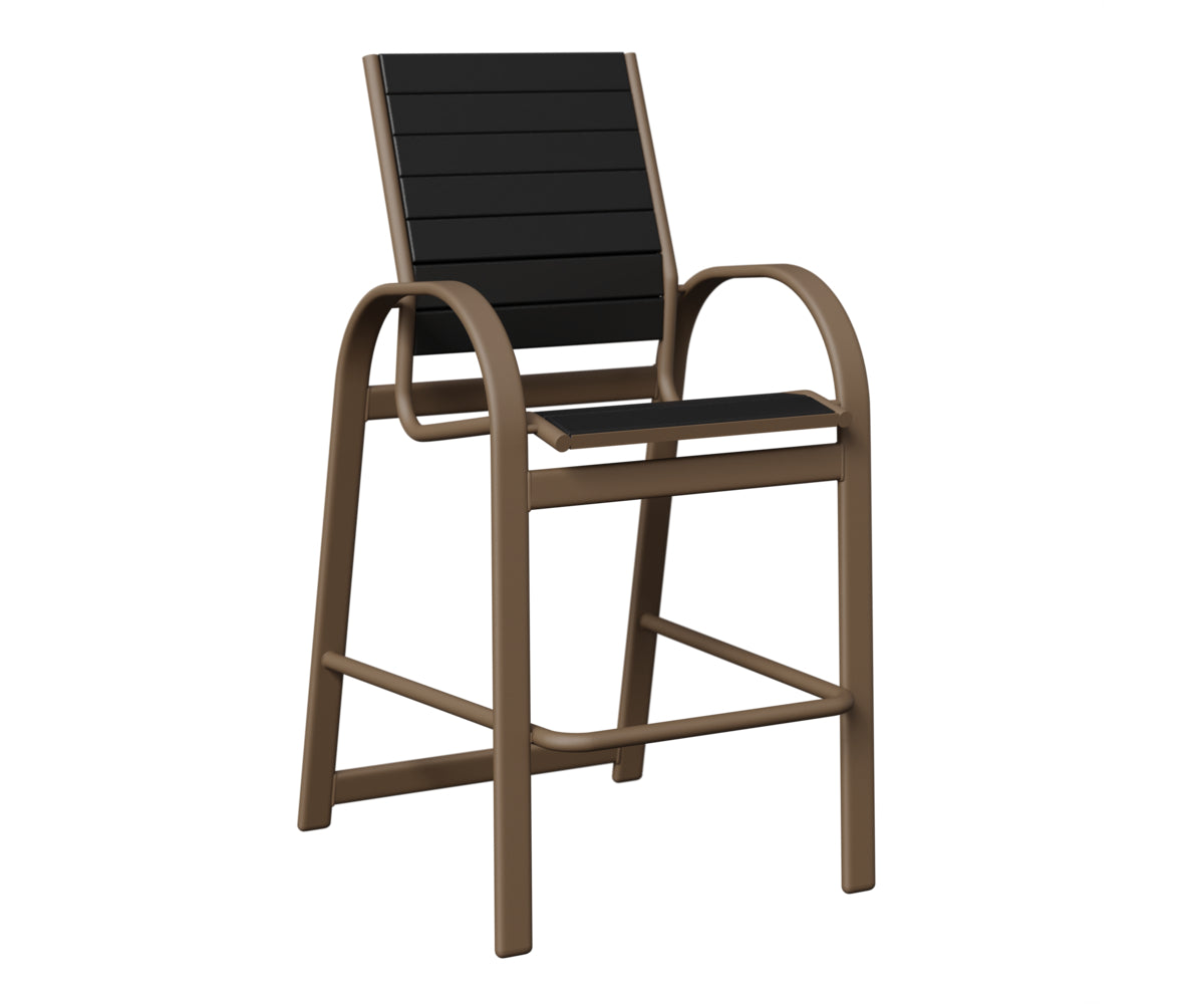 Berlin Gardens Murphy Poly Bar Chair in Clay, Black slats