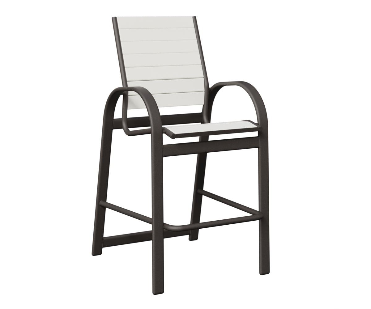 Berlin Gardens Murphy Poly Bar Chair in Granite Speckle, White slats