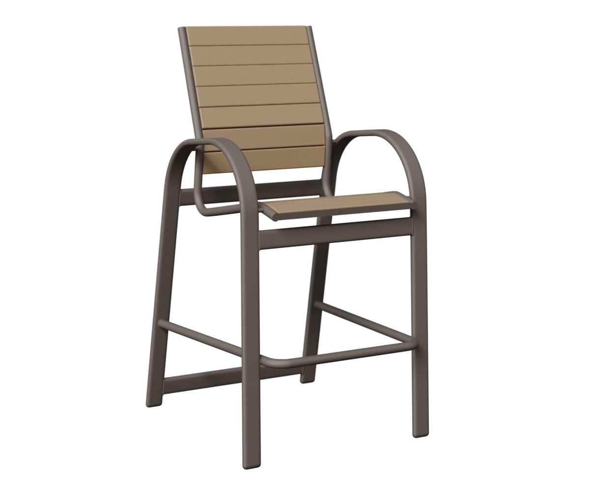 Berlin Gardens Murphy Poly Bar Chair in Graphite, Weatherwood slats
