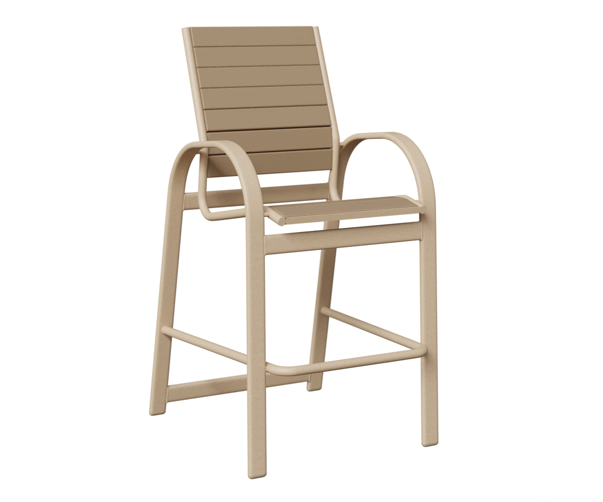Berlin Gardens Murphy Poly Bar Chair in Luna Multi, Weatherwood slats
