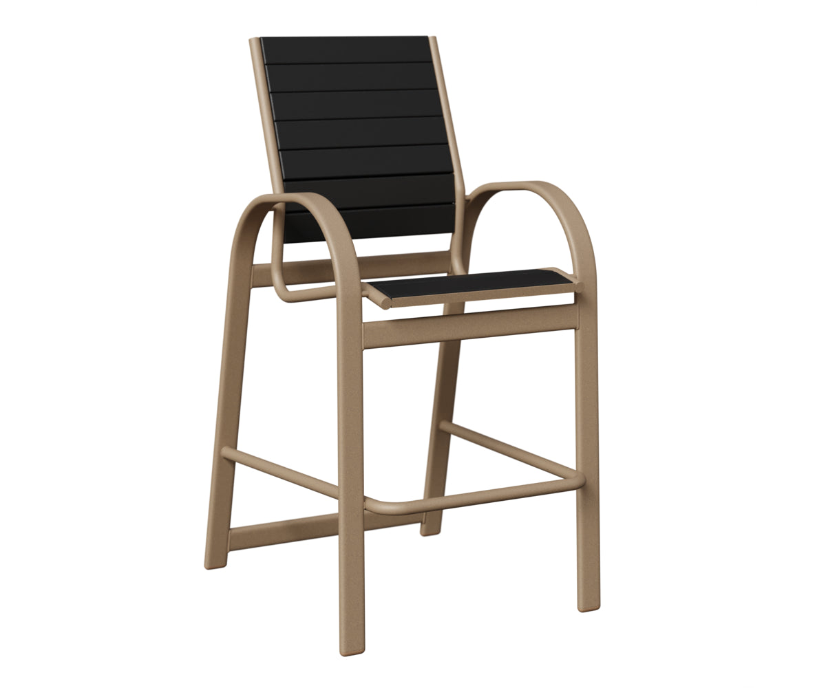 Berlin Gardens Murphy Poly Bar Chair in Oak Wood Vein, Black slats