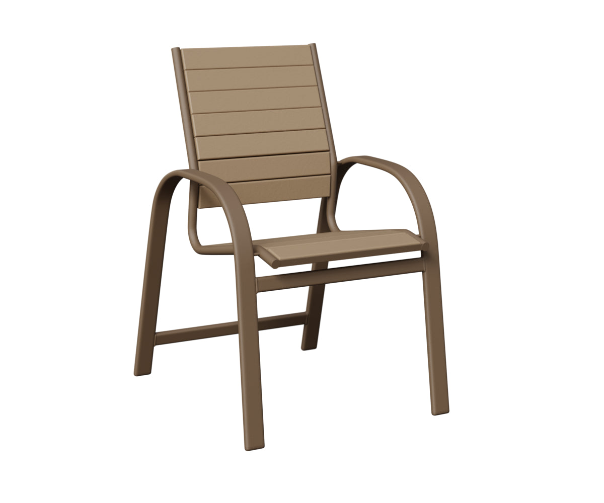 Berlin Gardens Murphy Poly Dining Chair in Clay, Weatherwood slats