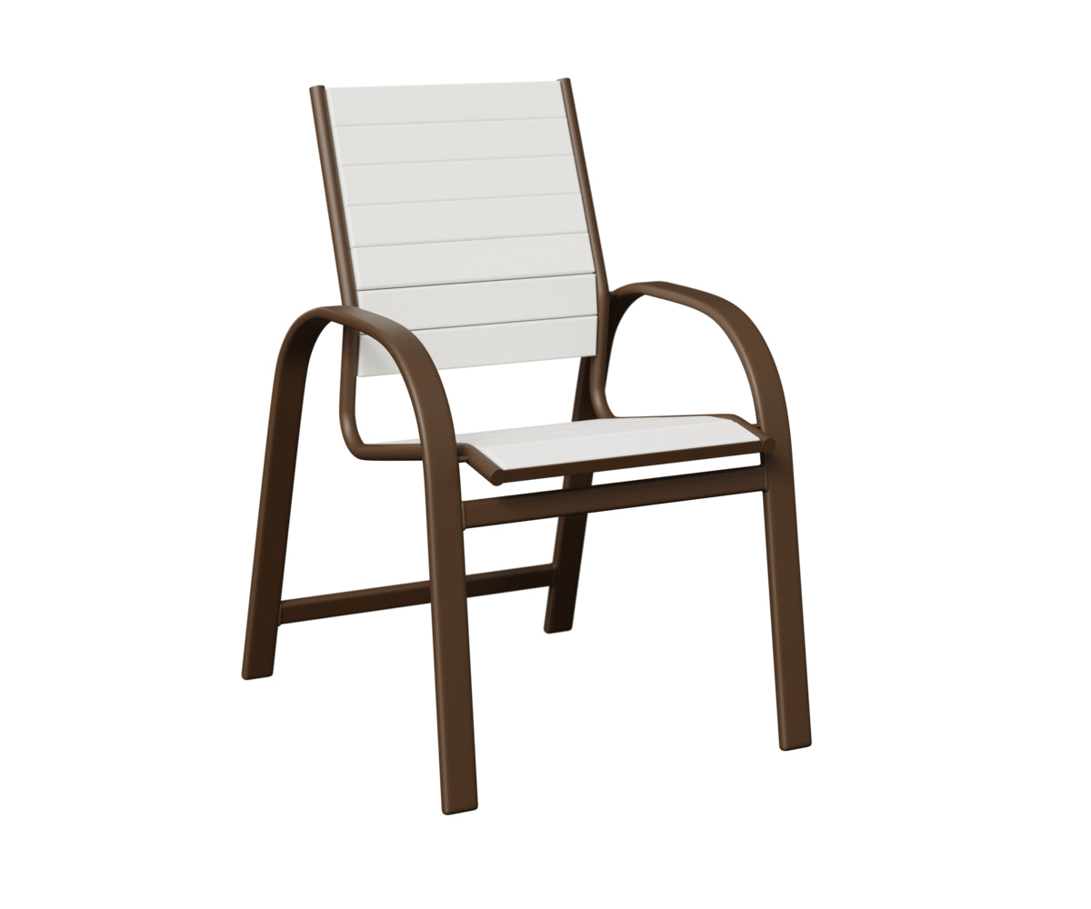 Berlin Gardens Murphy Poly Dining Chair in Mesquite Wood Vein, White slats