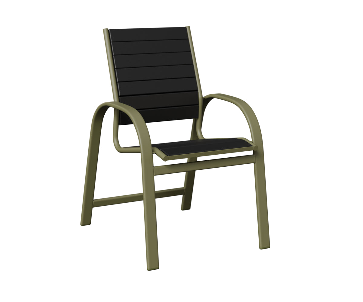 Berlin Gardens Murphy Poly Dining Chair in Green Sage, Black slats