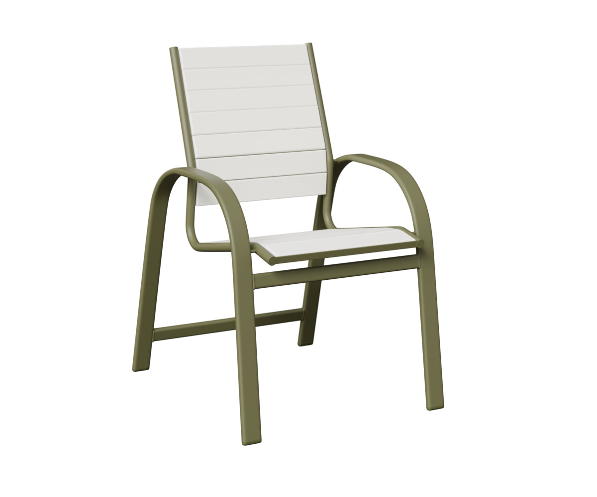 Berlin Gardens Murphy Poly Dining Chair in Green Sage, White slats