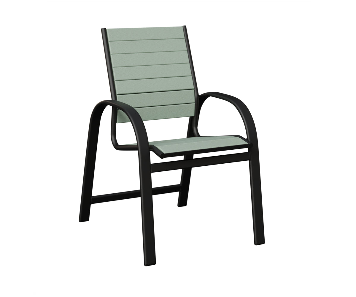 Berlin Gardens Murphy Poly Dining Chair in Black, Sea Foam slats