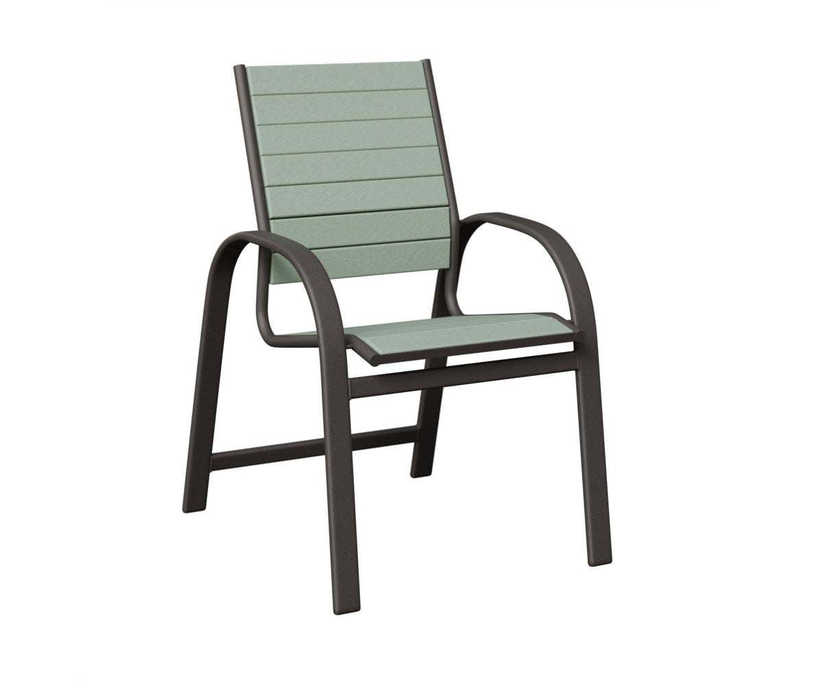 Berlin Gardens Murphy Poly Dining Chair in Granite Speckle, Sea Foam slats