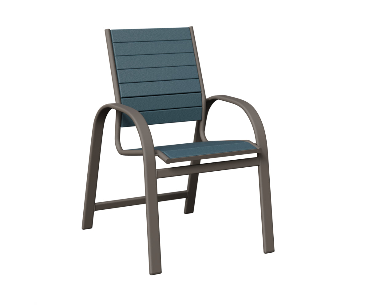 Berlin Gardens Murphy Poly Dining Chair in Graphite, Slate slats