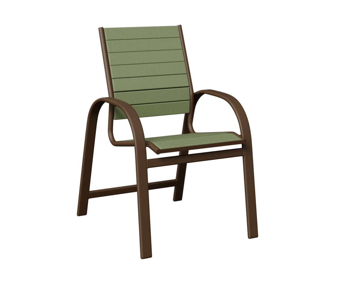 Berlin Gardens Murphy Poly Dining Chair in Mesquite Wood Vein, Sage slats