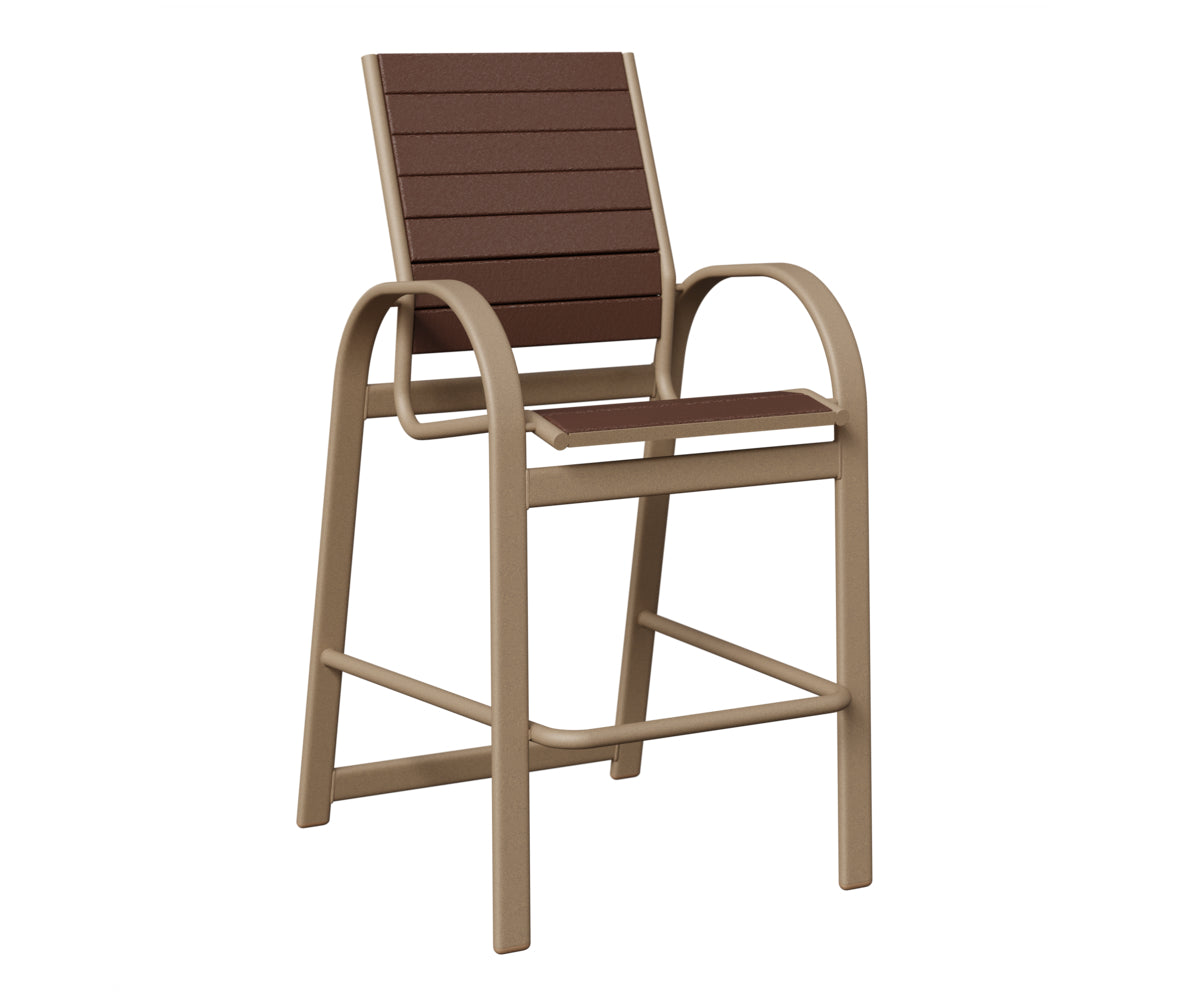 Berlin Gardens Murphy Poly Bar Chair in Oak Wood Vein, Chocolate Brown slats