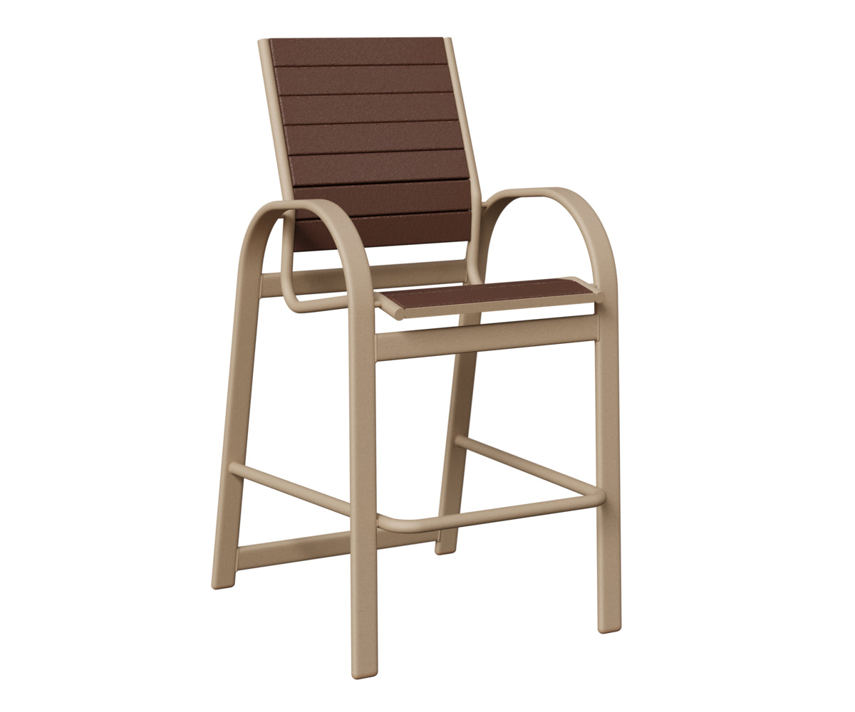 Berlin Gardens Murphy Poly Bar Chair in Sahara Speckle, Chocolate Brown slats