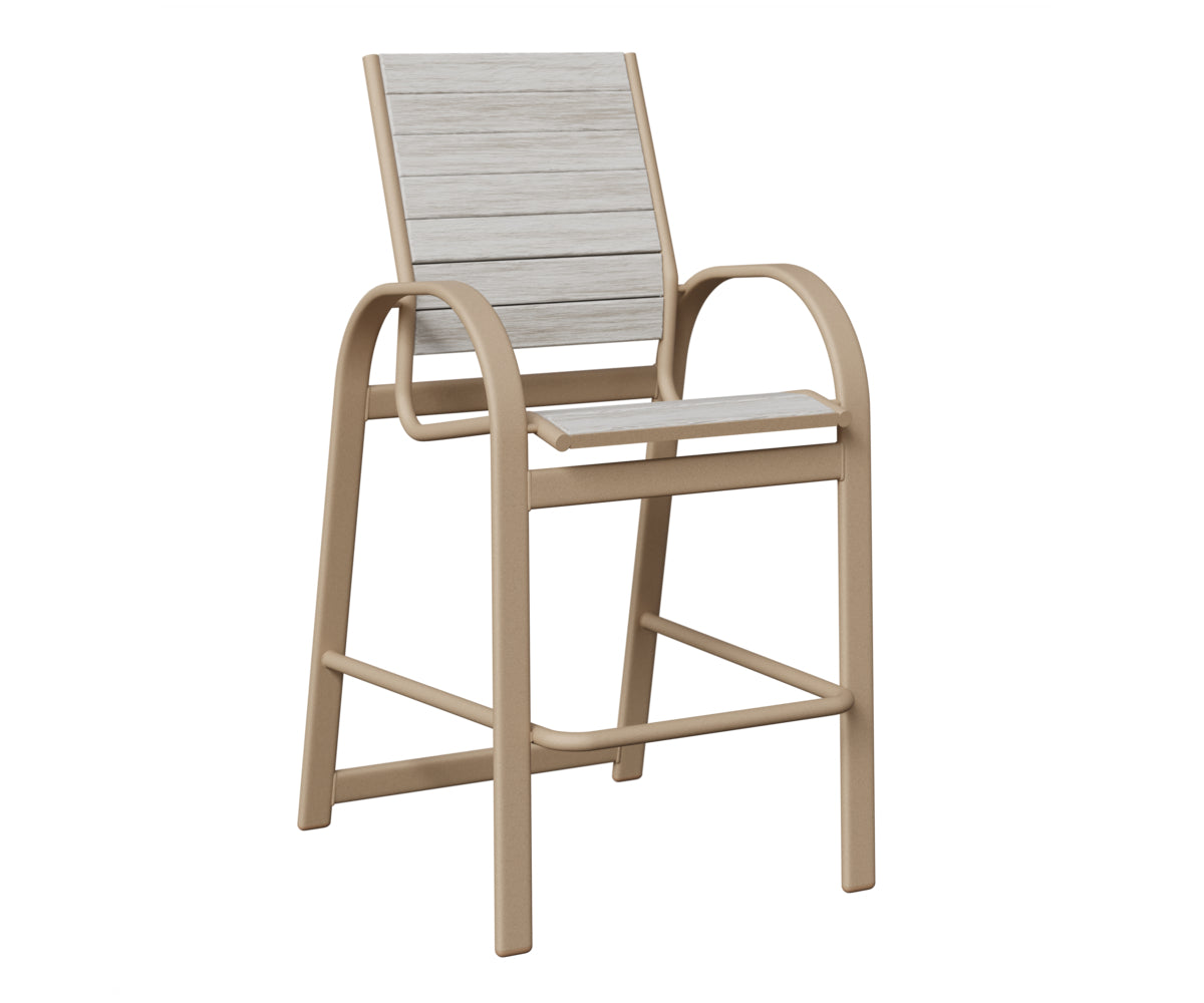 Berlin Gardens Murphy Poly Bar Chair in Sahara Speckle, Seashell slats