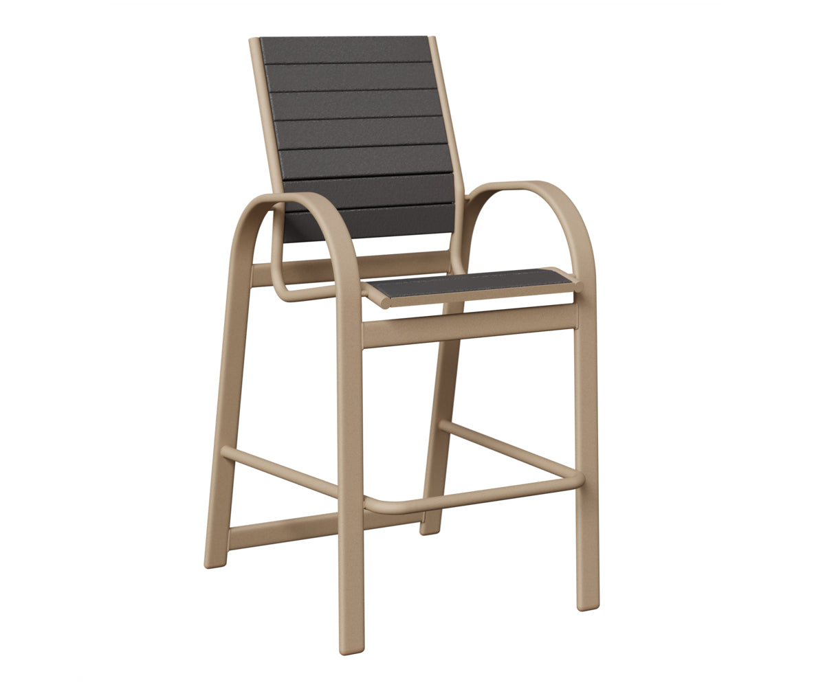 Berlin Gardens Murphy Poly Bar Chair in Sahara Speckle, Smoke Gray slats