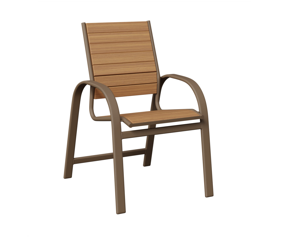 Berlin Gardens Murphy Poly Dining Chair in Clay, Natural Teak slats