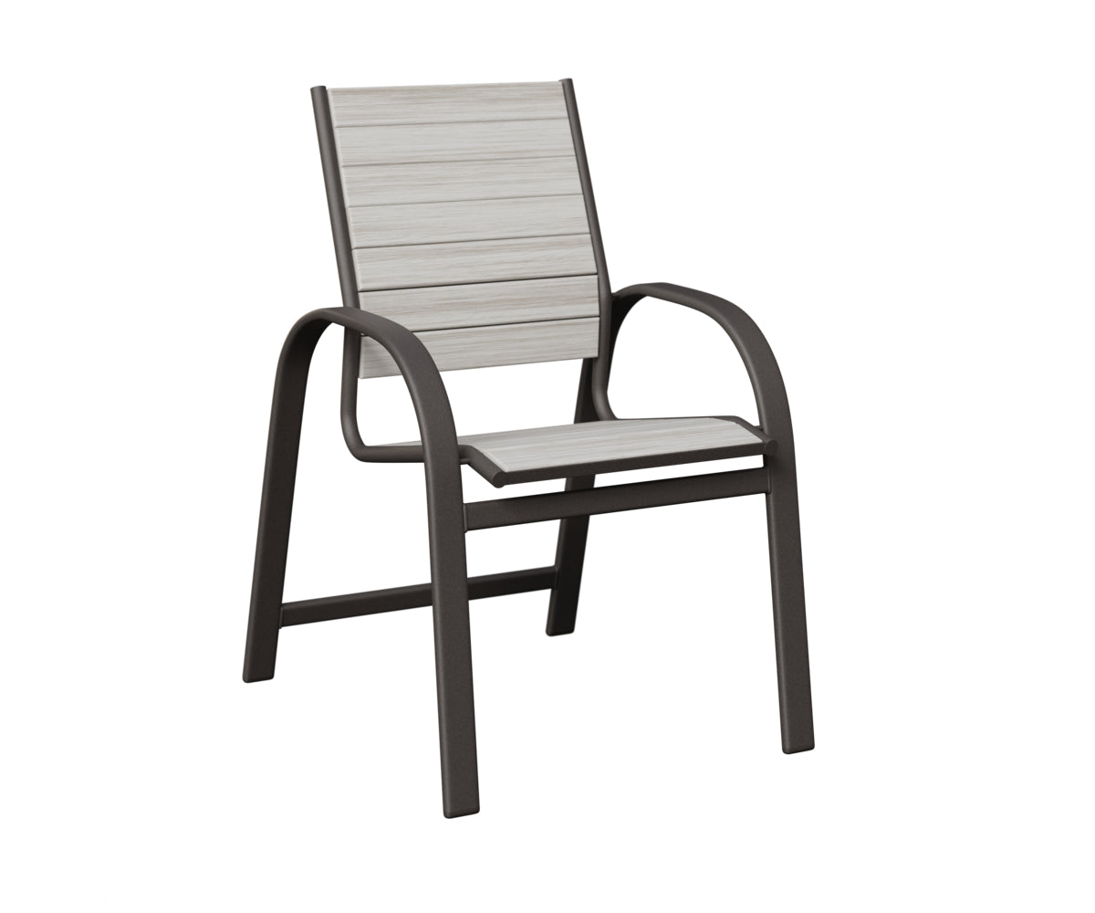 Berlin Gardens Murphy Poly Dining Chair in Granite Speckle, Seashell slats