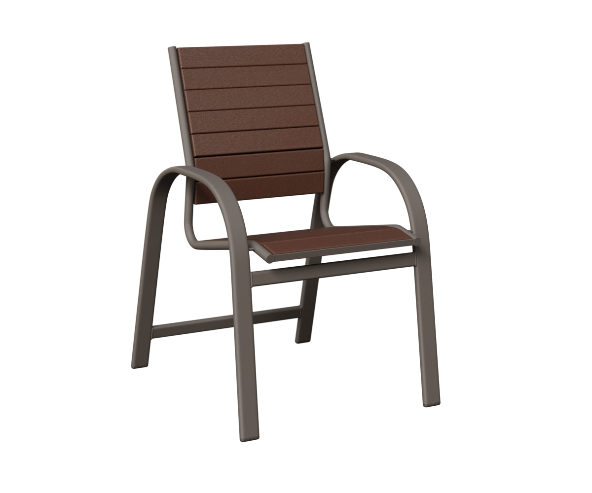 Berlin Gardens Murphy Poly Dining Chair in Graphite, Chocolate Brown slats