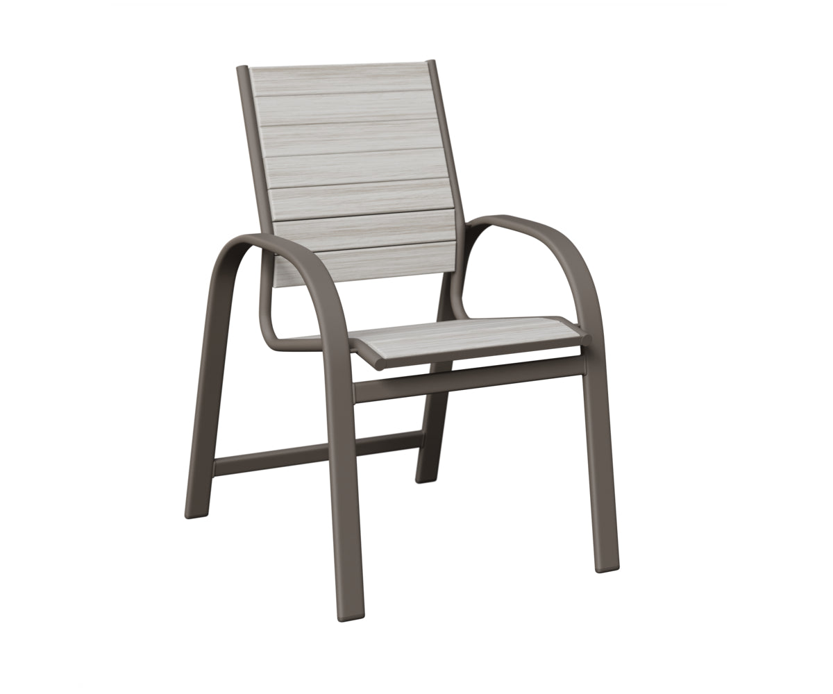 Berlin Gardens Murphy Poly Dining Chair in Graphite, Seashell slats