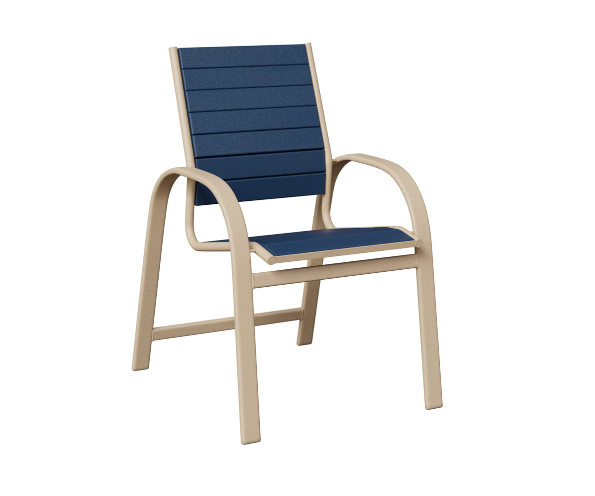 Berlin Gardens Murphy Poly Dining Chair in Luna Multi, Navy Blue slats