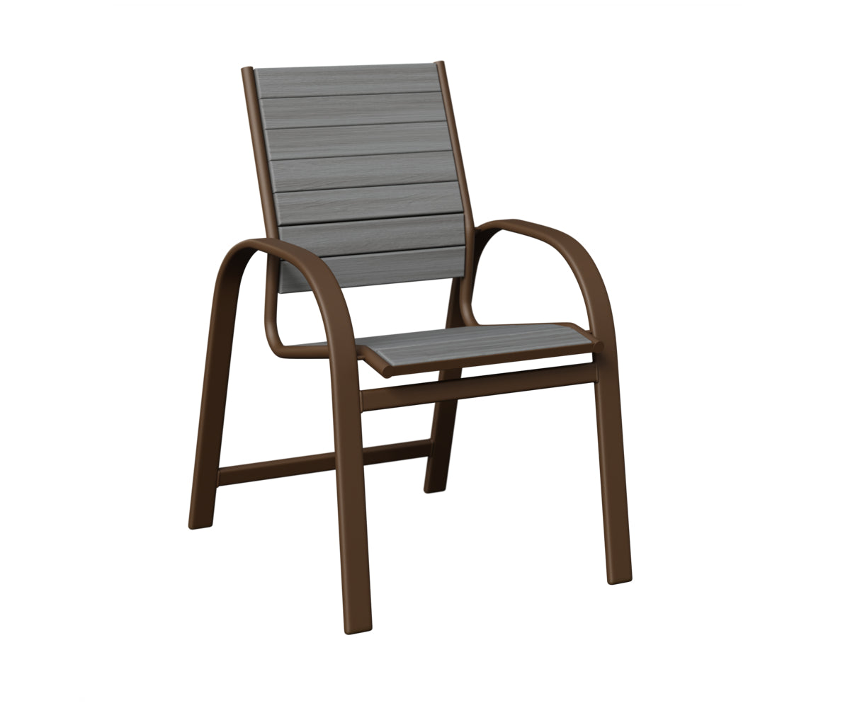 Berlin Gardens Murphy Poly Dining Chair in Mesquite Wood Vein, Driftwood Gray slats