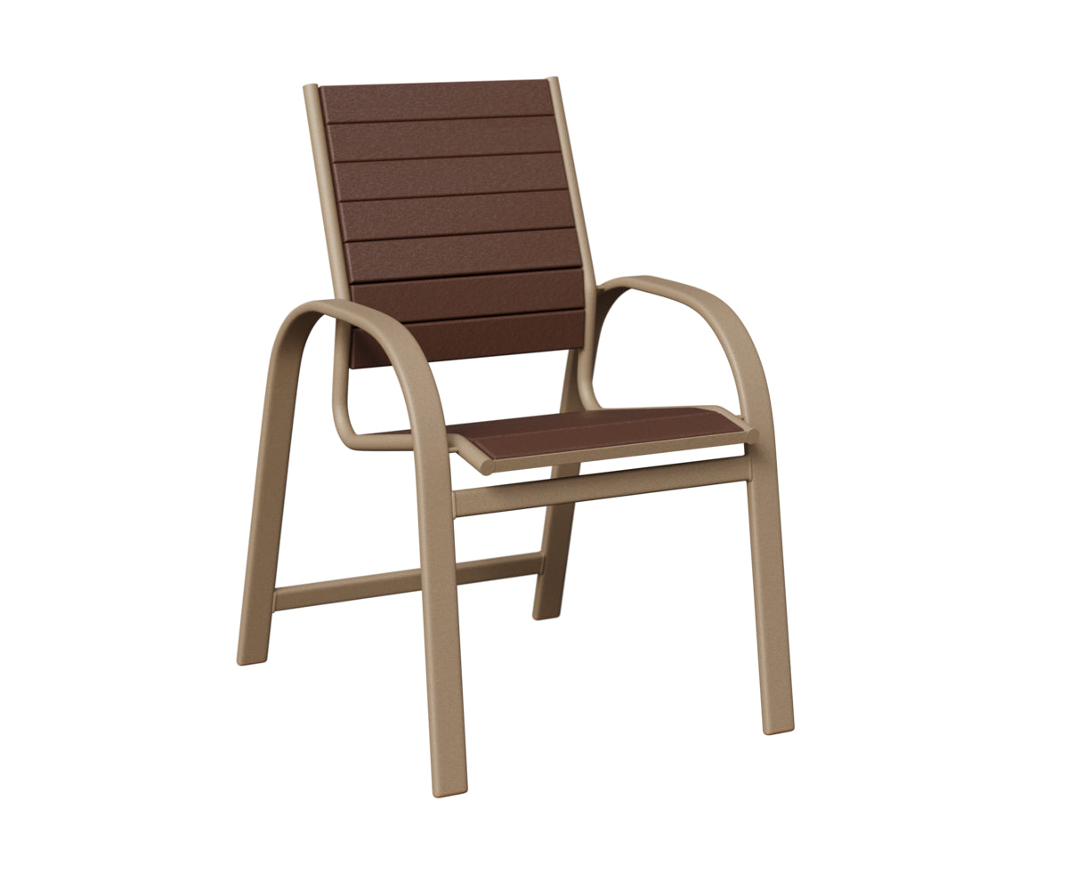Berlin Gardens Murphy Poly Dining Chair in Oak Wood Vein, Chocolate Brown slats