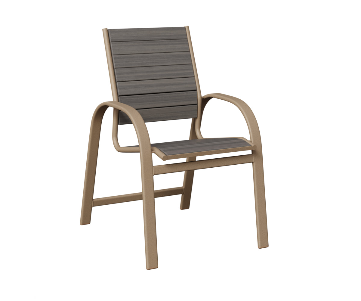 Berlin Gardens Murphy Poly Dining Chair in Oak Wood Vein, Coastal Gray slats